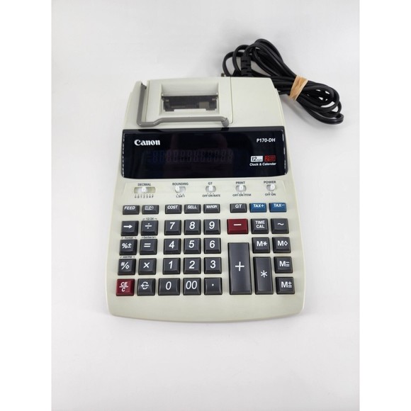 Canon P170-DH 12 Digit 10 Key Adding Business Machine Calendar Clock Calculator - Picture 3 of 14